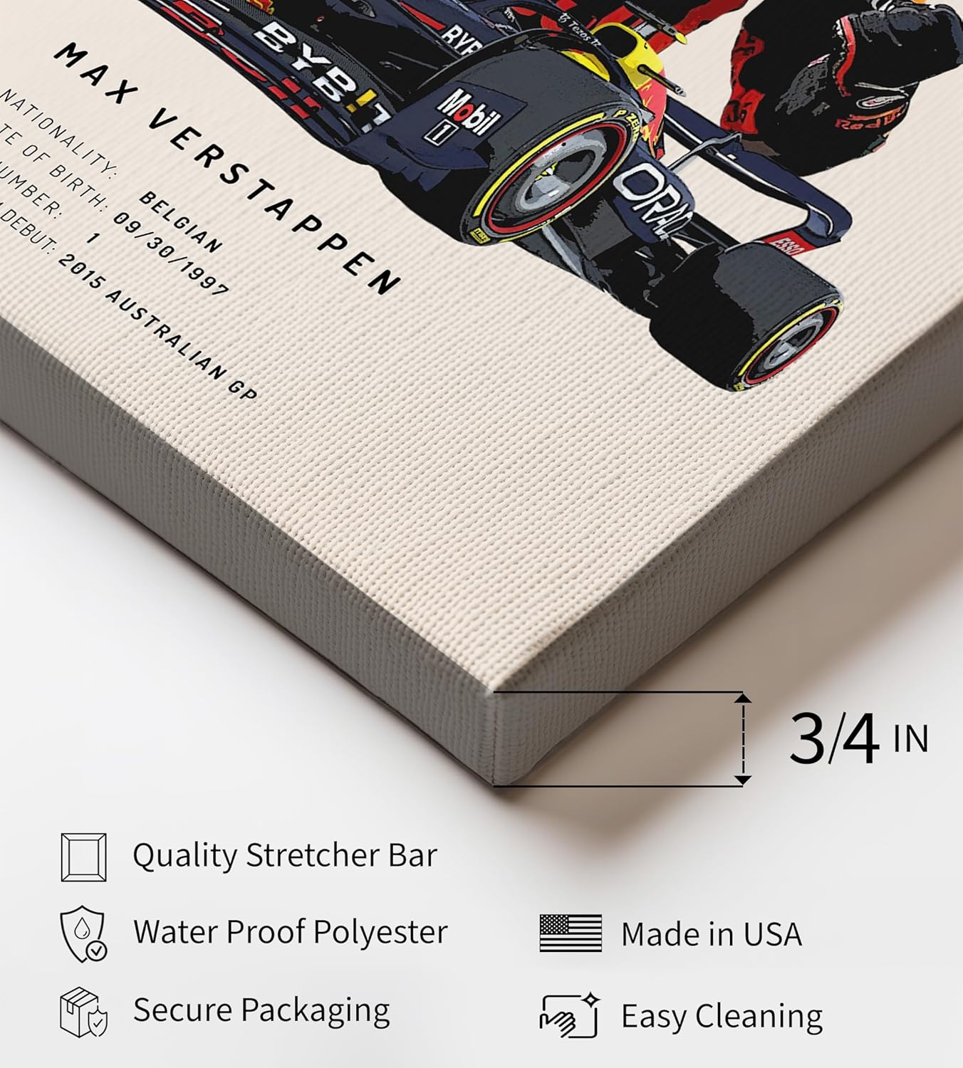 Poster Master Car Racing Driver Canvas - Race Car Print - Sports Art - Gift for Men, Women & Car Enthusiast - Minimal Art - Decor for Office, Dorm or Garage - Available in 8x10 to 30x40 - Image 3