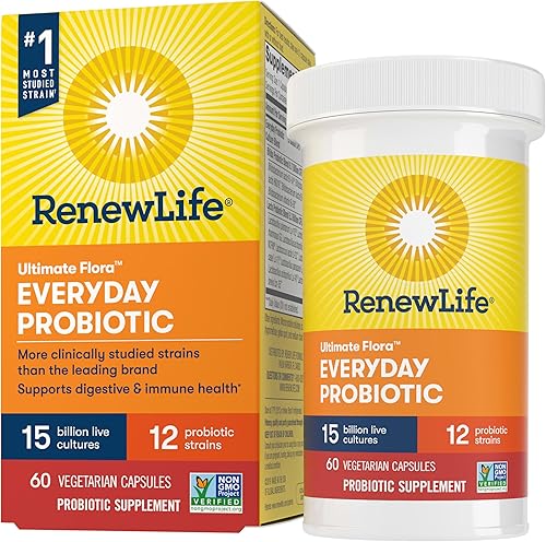 Renew Life Probiótico para adultos probiótico Ultimate Flora Everyday Probiótico suplemento probiótico estable en estantes 15 mil millones 60 Renew Life Probiótico para adultos probiótico Ultimate Flora Everyday Probiótico suplemento probiótico estable en estantes 15 mil millones 60