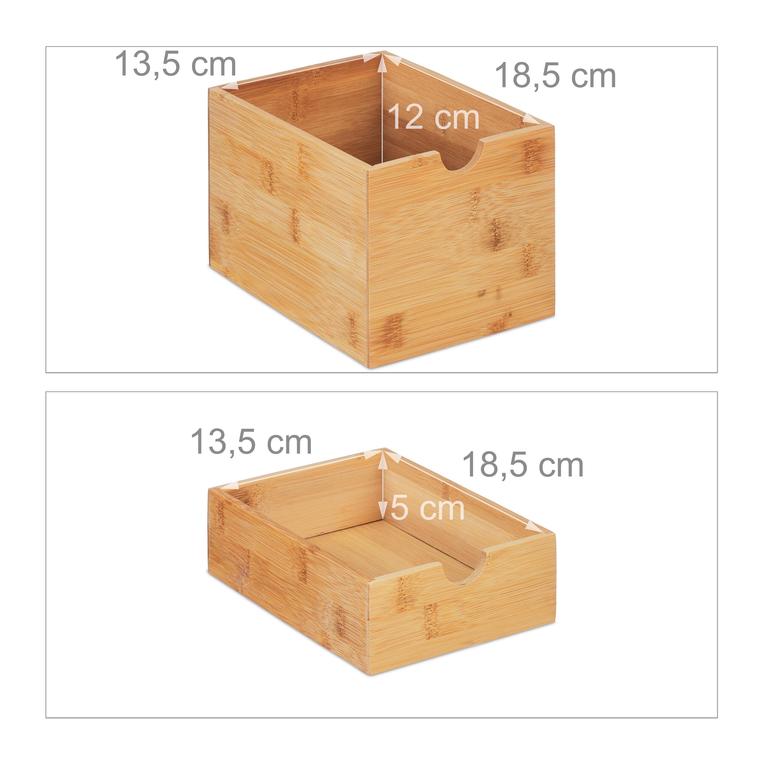 Relaxdays Cajonera, 3 Cajones, Bambú y MDF, 28 x 17 x 21,5 cm, Organizador para Oficina y Despacho, Natural/Negro