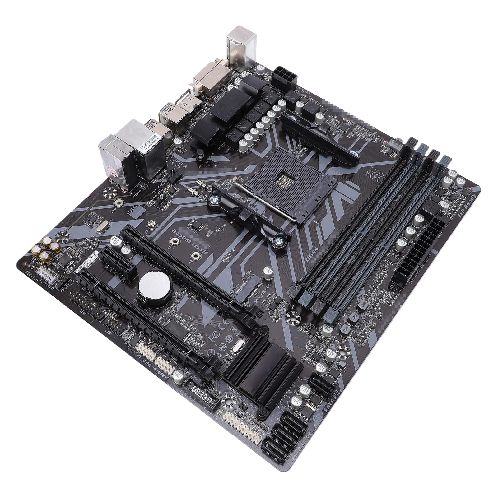 LICAEVEY Scheda Madre B450M DS3H, Socket AM4 Supporta Processori Ryzen R3 R5 R7 R9 di Prima 2a 3a 4a 5a Generazione e Athlon, 128 GB DDR4 3600 MHz OC 4 Slot DIMM