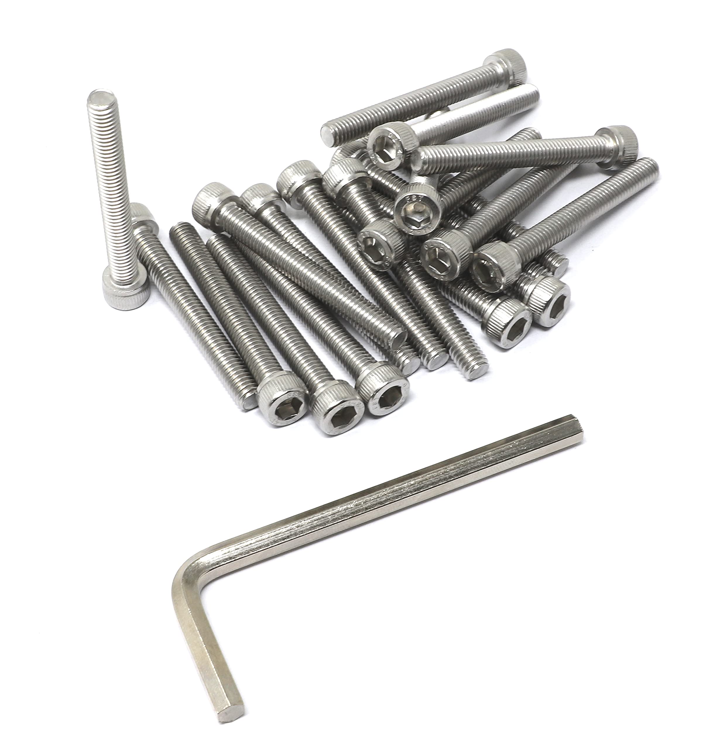 iexcell 20 Pcs M6 x 50mm Thread Pitch 1 mm Stainless Steel 304 Hex Socket Head Cap Screws Bolts Kit