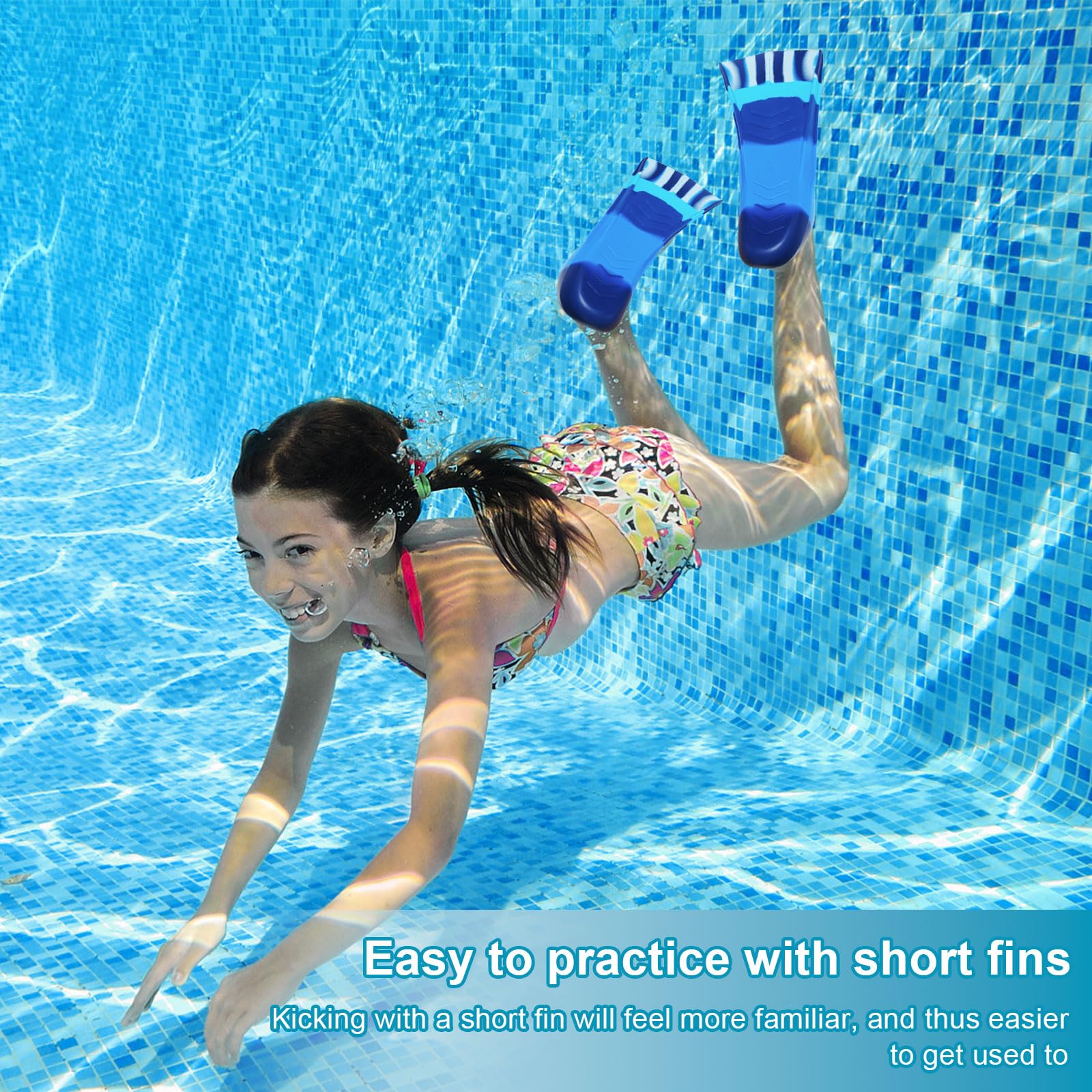 Silikon Schwimmflossen, 100% Silikon Kurzflossen, Kurze Trainingsflossen für Schwimmen, Komfortable Silikon Schwimmflossen, Training Kurzflossen für Kinder Erwachsene