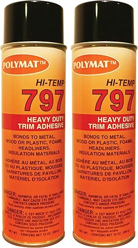 QTY2 Polymat 797 - Adhesivo en aerosol de alta temperatura, forro de cabeza para automóvil, pegamento para maletero de tablero