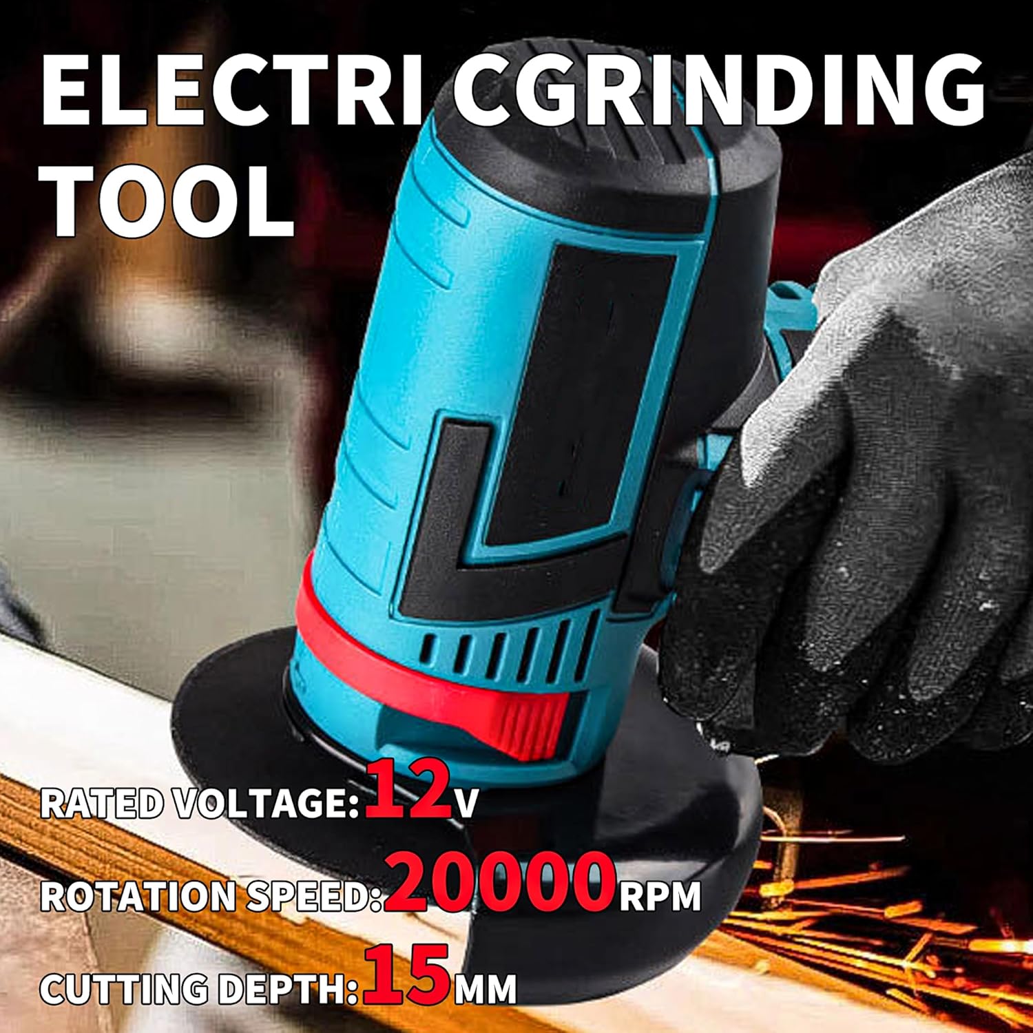 Cordless Mini Angle Grinder Set, 12V 3 Inch Electric Power Cutter Tool with 2 Batteries & 2 Cutting Wheels, 20000 RPM Handheld Metal Grinder Machine for Cutting, Tile Wood
