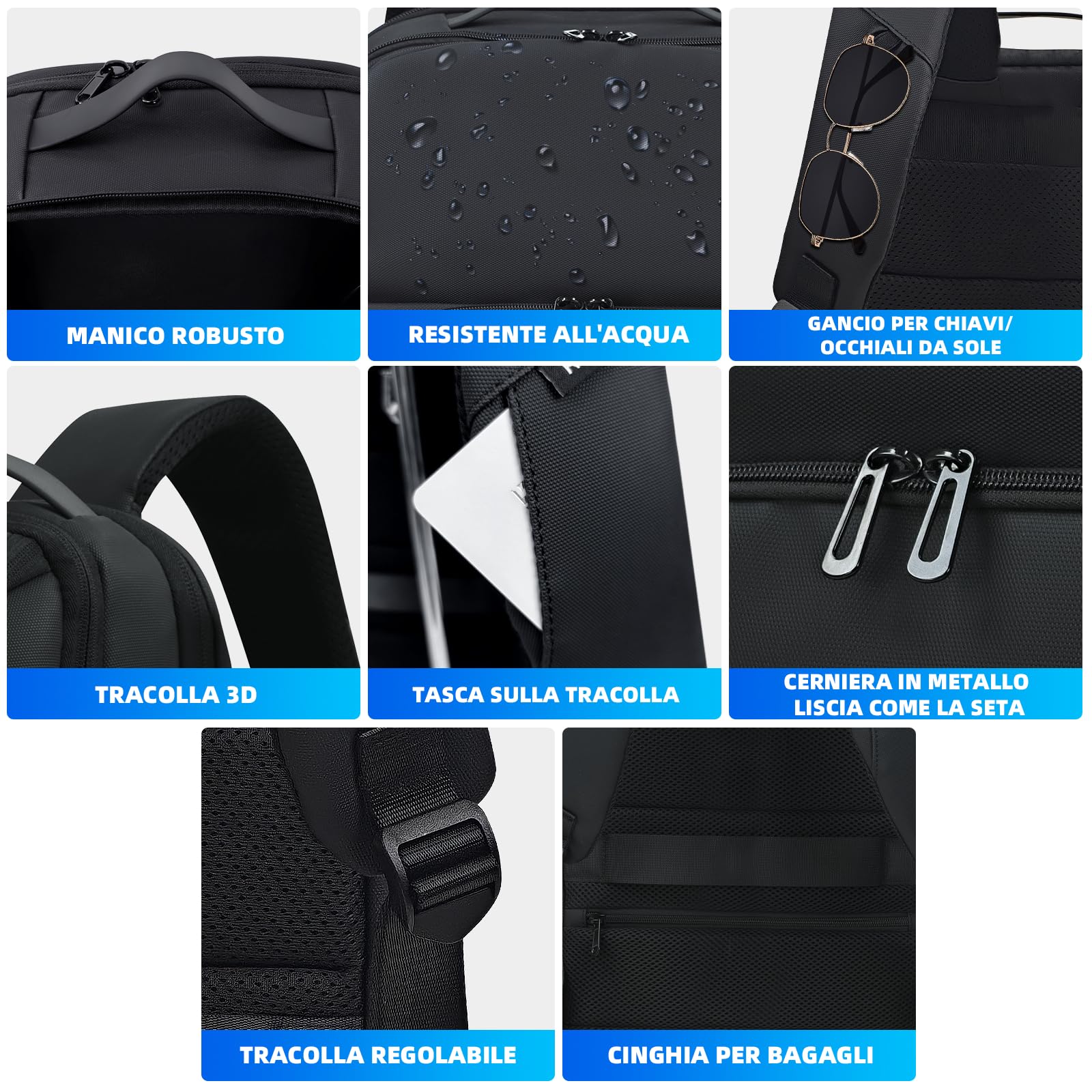 KINGSLONG Zaino per computer portatile da 17 pollici: zaino impermeabile per uomo/donna con porta USB per viaggiare