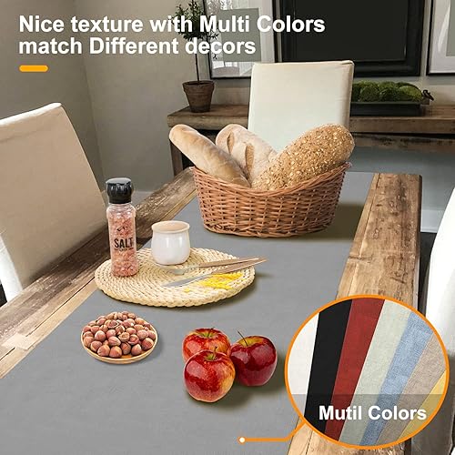 Miniatura 9 de Camino de mesa impermeable lavable, camino de mesa grueso de granja, camino de tocador, camino de mesa rústico para cocina, comedor, dormitorio,