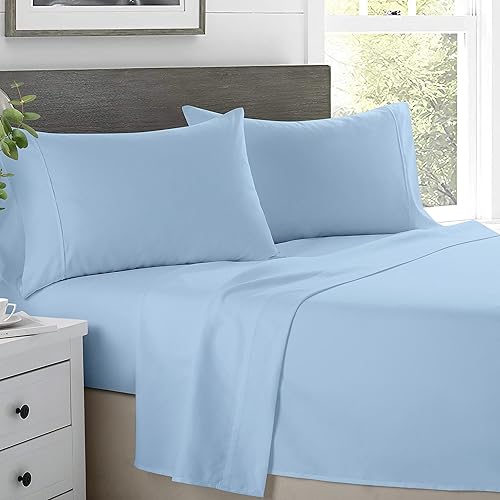 Juego de sábanas tamaño Queen  Sábanas 100% algodón para cama tamaño Queen  Juego de sábanas de 600 habitaciones Queen con bolsillo profundo de 16