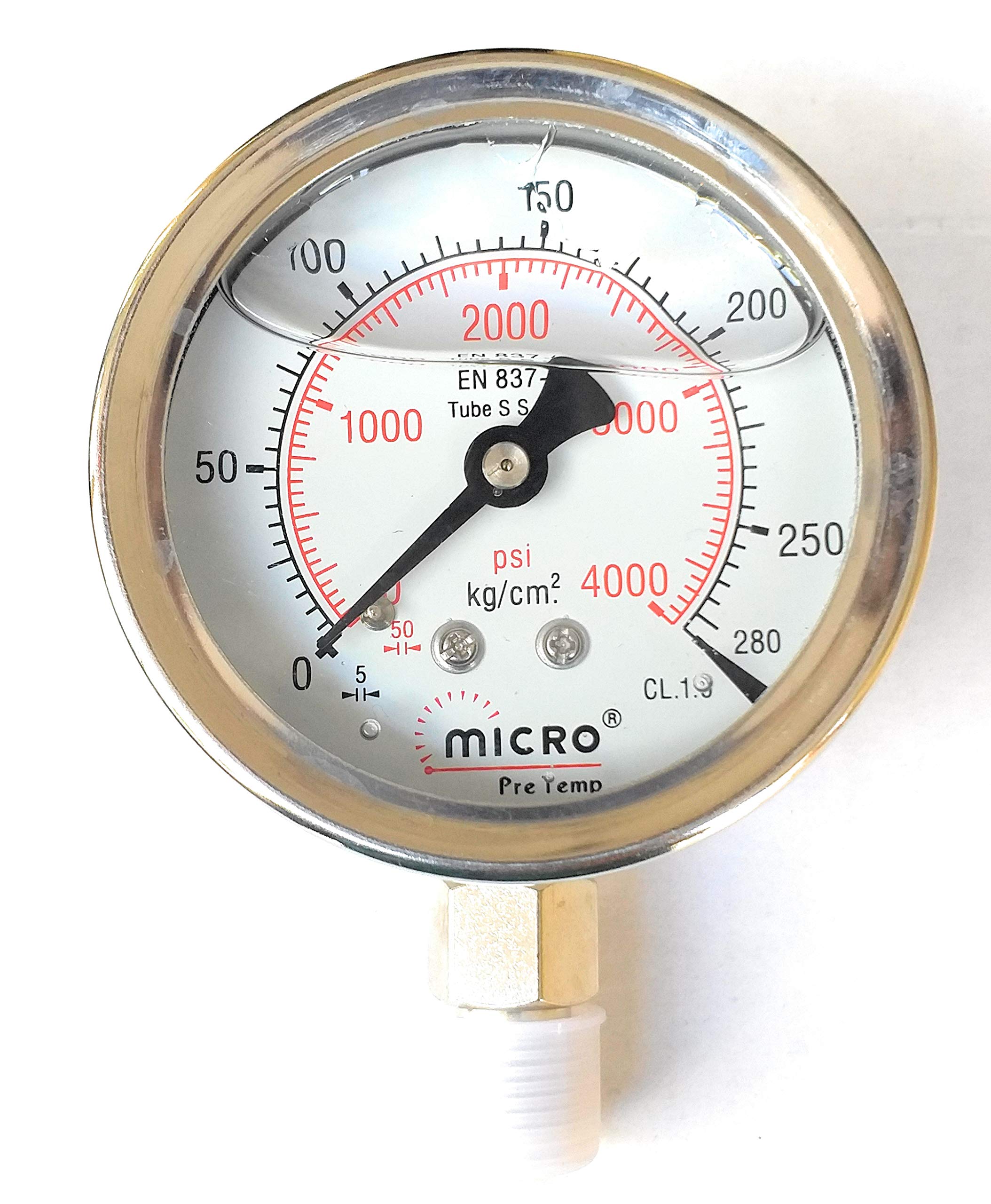 Micro Pressure Gauge 100mm(4" inch) Dial, 0-280 kg/cm2(bar), 3/8"BSP, Bottom connection (B08BJD95Y3) Amazon Price History, Amazon Price Tracker