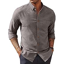 Mens Classic Fit Linen Shirts Long Sleeve Button Down Business Casual Shirts
