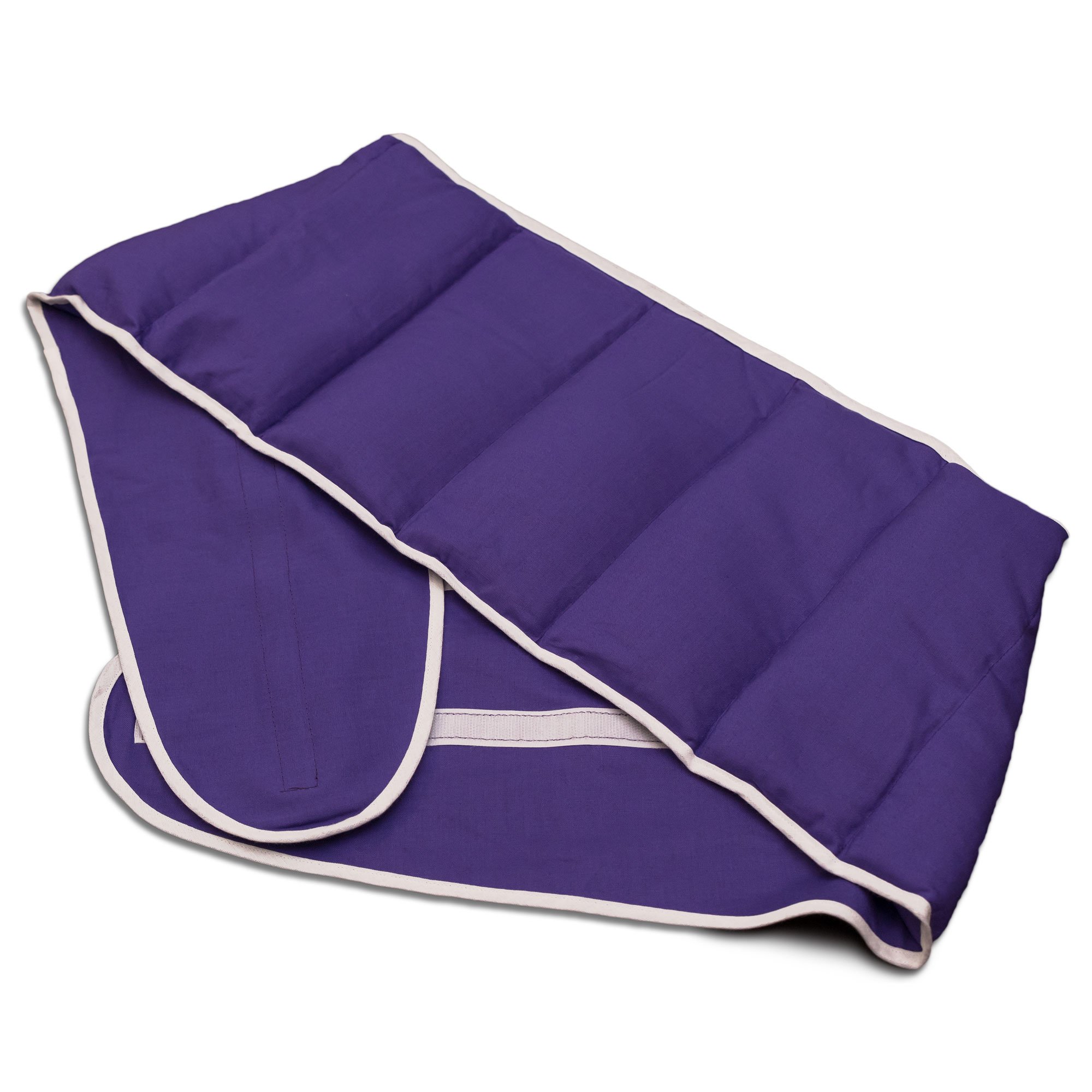 Cuscino lombare XXL con chiusura a strappo - Cintura termica con 7 compartimenti, semi di grano - Viola - ca. 135cm -Grande cuscino riscaldabile per la schiena