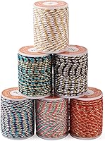 Vista 1 de Beadthoven - Cuerda trenzada de 0.069 pulgadas, 25.8 yardas de colores, cuerda metálica para anudar china, cuerda de macramé, cuerda de arcoíris