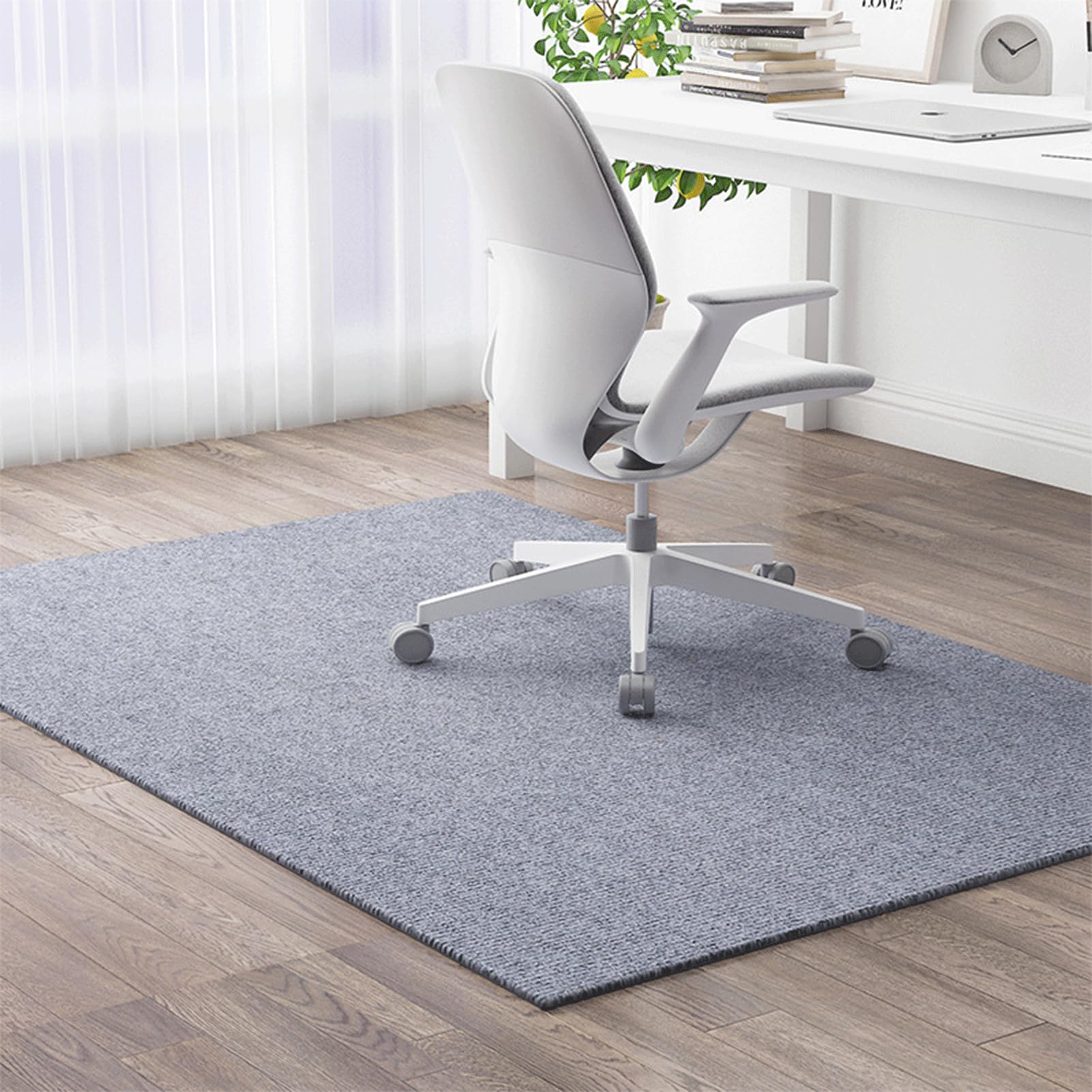 Generisch Schreibtischstuhlmatte für Hartböden, rutschfeste Bürostuhl Unterlage Teppich, Bodenschutzmatte Bürostuhl-Bodenmatte, Gaming Computerstuhl Teppich für Heimbüro, Laminat,Grau,120x180cm