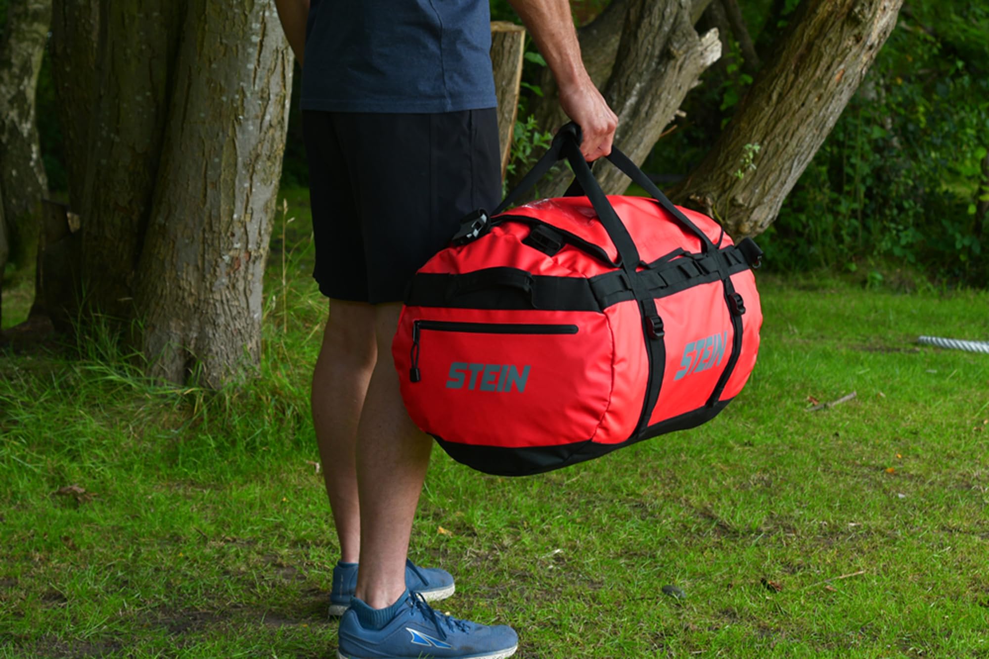 STEIN - Bolsa de transporte y mochila resistente al agua de 40 k, 70 l y 90 l, de PVC duradero para exteriores, acampadas, deportes, deportes acuáticos, Red, 70L