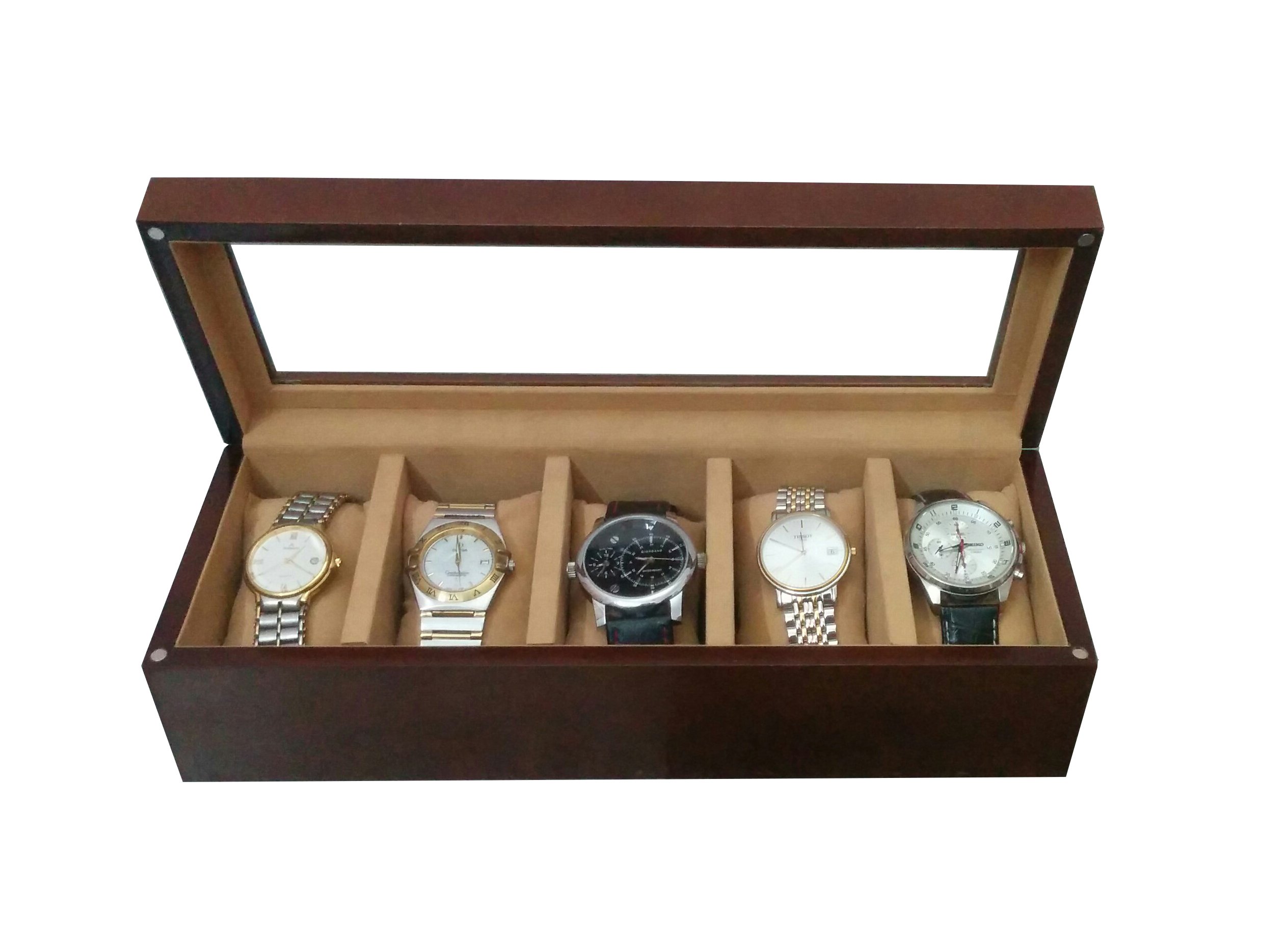 SLK Wood Products Watch Box (Walnut, 5 Watches) (B0185QE0VU) Amazon Price History, Amazon Price Tracker