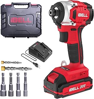 IBELL IBL BD20-22 20V Brushless Cordless Impact Screwdriver | 220Nm High Torque | 3-Speed Control | 2 Mode Impact Driver | 1/4" Hex Chuck | Professional Power Tool | 12 Months Warranty