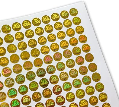 1300pcs QC Passed Tamper Proof Hologram Stickers High Security Labels Void Seal with Unique Serial Number 0.4 inch,Gold