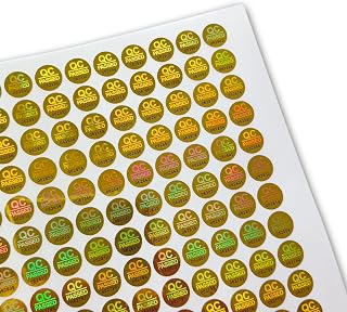 1300pcs QC Passed Tamper Proof Hologram Stickers High Security Labels Warranty Void Seal with Unique Serial Number (0.4 inch,Gold)