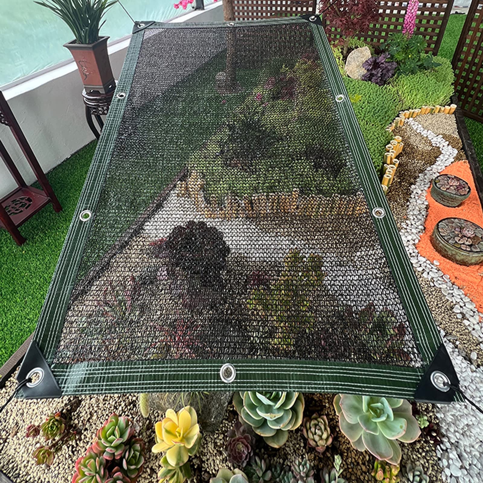 40% UV-Schutz Schattentuch, atmungsaktives Sonnenschutzgewebe, schwarzes Gartenüberdachung, Outdoor-Schattensegel für Pflanzen und Blumen, 4,5 x 7 m Sonnenschutz