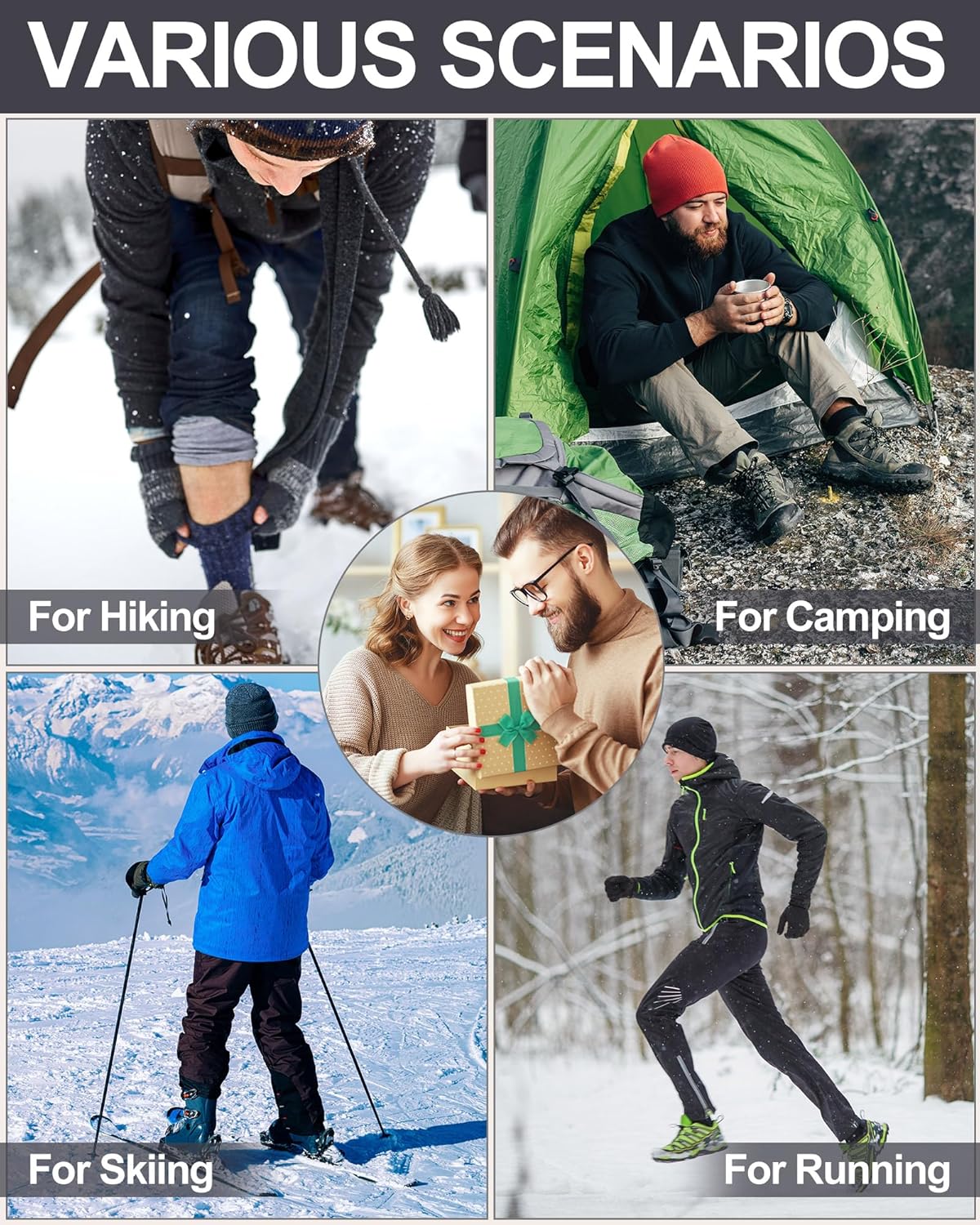 Shihanee 3 Pairs Wool Crew Socks for Men Moisture-wicking Warm Wool Socks for Winter Outdoor Sports Work Daily Wear - Image 6