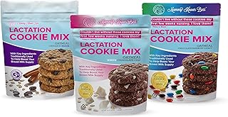 Variety Pack of Lactation Cookies Mix - Oatmeal Breastfeeding Cookie Supplement for Boosting Breast Milk Supply (Cinnamon Raisin, Rainbow Candy, White Chocolate Chip - 3 Pounds Total)