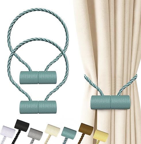 Miniatura 73 de Hion Alzapaños magnéticos para cortina, 2 piezas, abrazaderas de cortina, hebillas, soportes de ganchos para el hogar, al aire libre, dormitorio