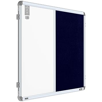 Pragati Systems Prima Combination Board (Magnetic Whiteboard with Blue Pin-up Notice Board) for Home, Office & School, Heavy-Duty Aluminium Frame, 2x3 Feet (Pack of 1)