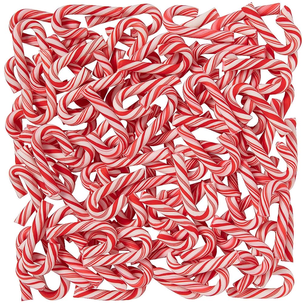 Fun Express Mini Candy Canes Bulk 100 Count - Individually Wrapped Peppermint Christmas Candy for Stockings, Holiday Party Favors & Gift Bags | Classic Red White Striped Hard Candy Treats