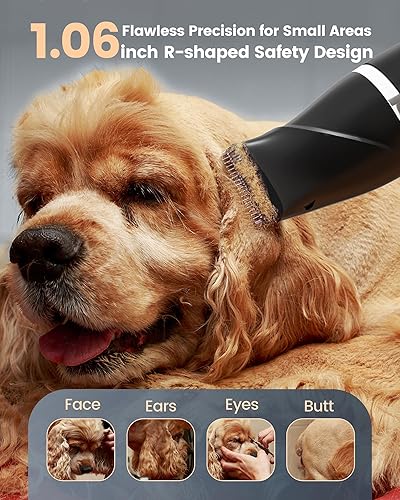 Miniatura 7 de Kit de aseo para perros 4 en 1 para cabello grueso, 2000 mAh de alta resistencia para el aseo, recortadora de patas de perro de bajo ruido de 2