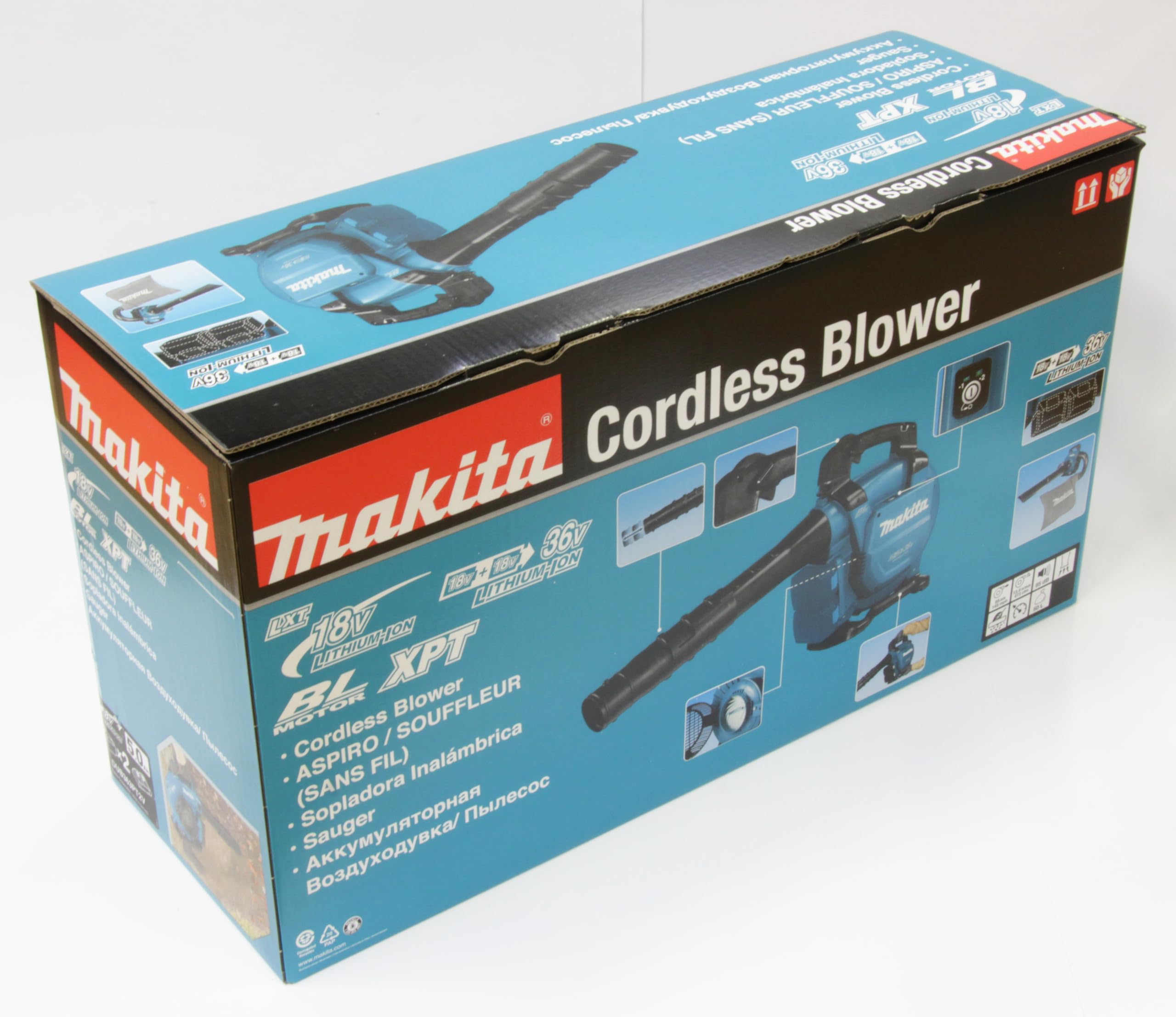 Makita DUB363PT2V Akku-Laubbläser/Sauger 2x18 V / 5,0 Ah, 2 Akkus + Doppelladegerät