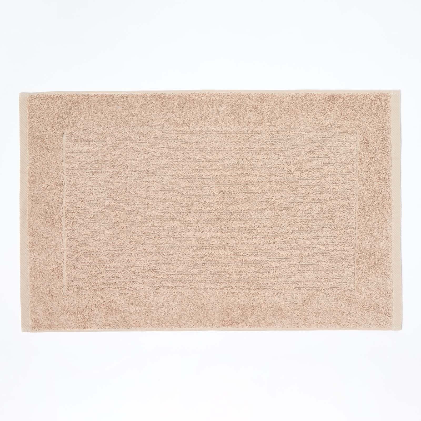 Homescapes Stone Beige Imperial Plain Bath Mat 50 X 80 Cm - Super Soft Bathroom Mat - 100% Turkish Cotton Shower Mat