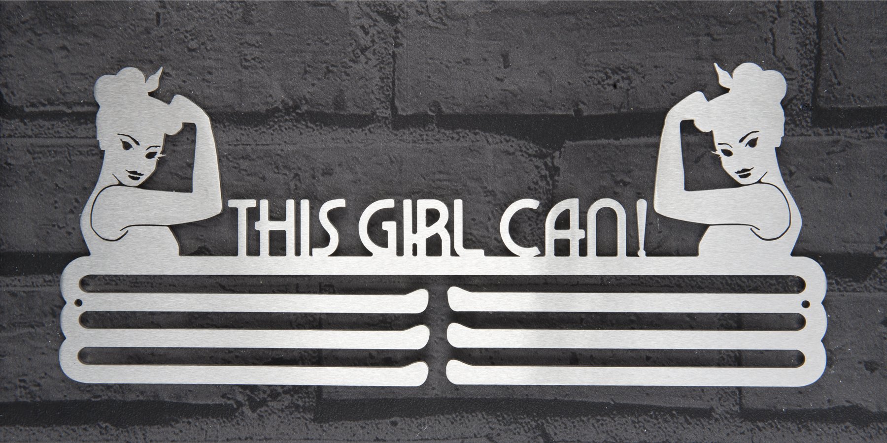 This Girl Can Triple Etagen Edelstahl Medaille Display