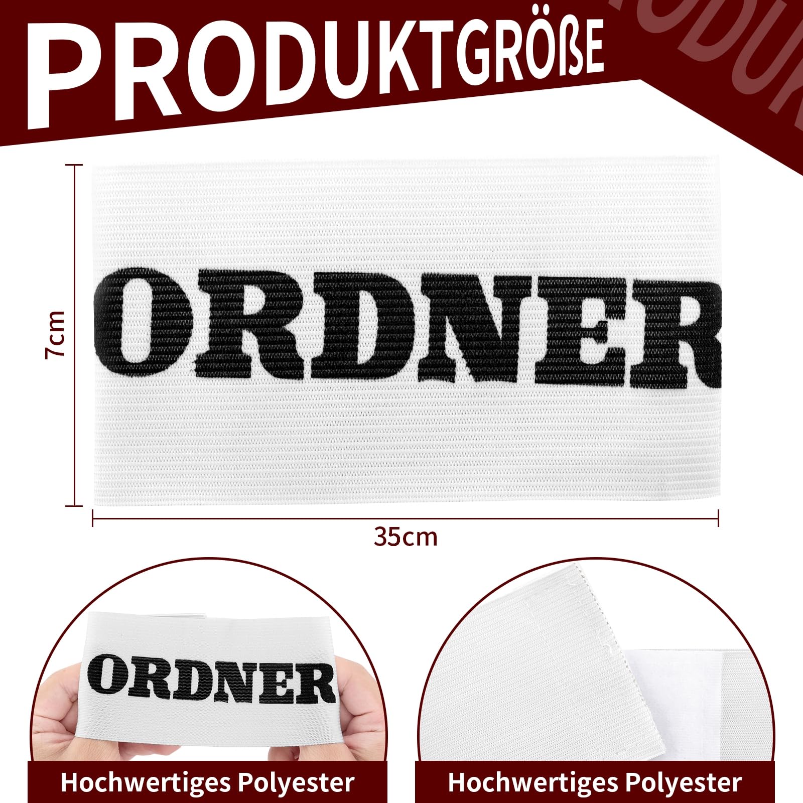 Armbinde Ordner Armbinde Klett Ordnerbinden Armbinden Set Binde Armband Spiel und Trainingsausrüstung Zubehör