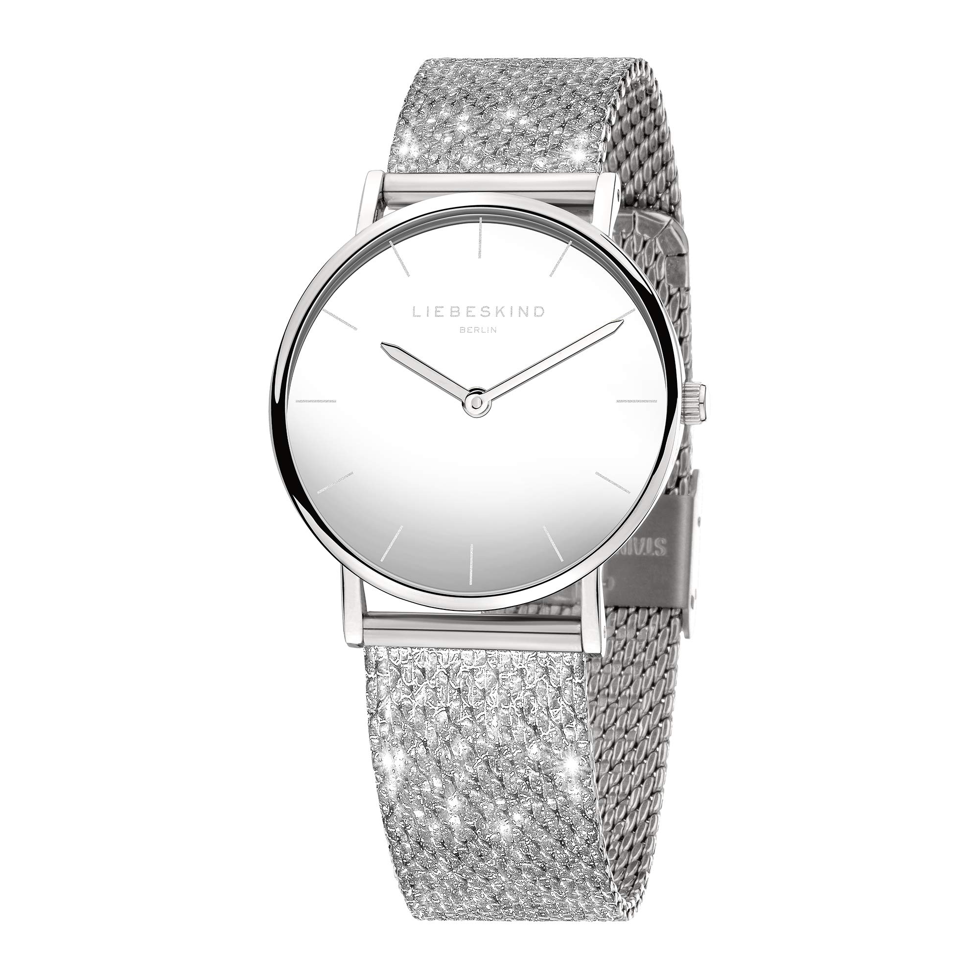 Liebeskind Berlin Zegarek Damski – Okrągły Zegarek Kwarcowy 34 Mm – Glitter Bransoleta Mesh – 5 Atm Wodoodporny – Nowoczesny & Elegancki – Dostępne W Różnych Kolorach