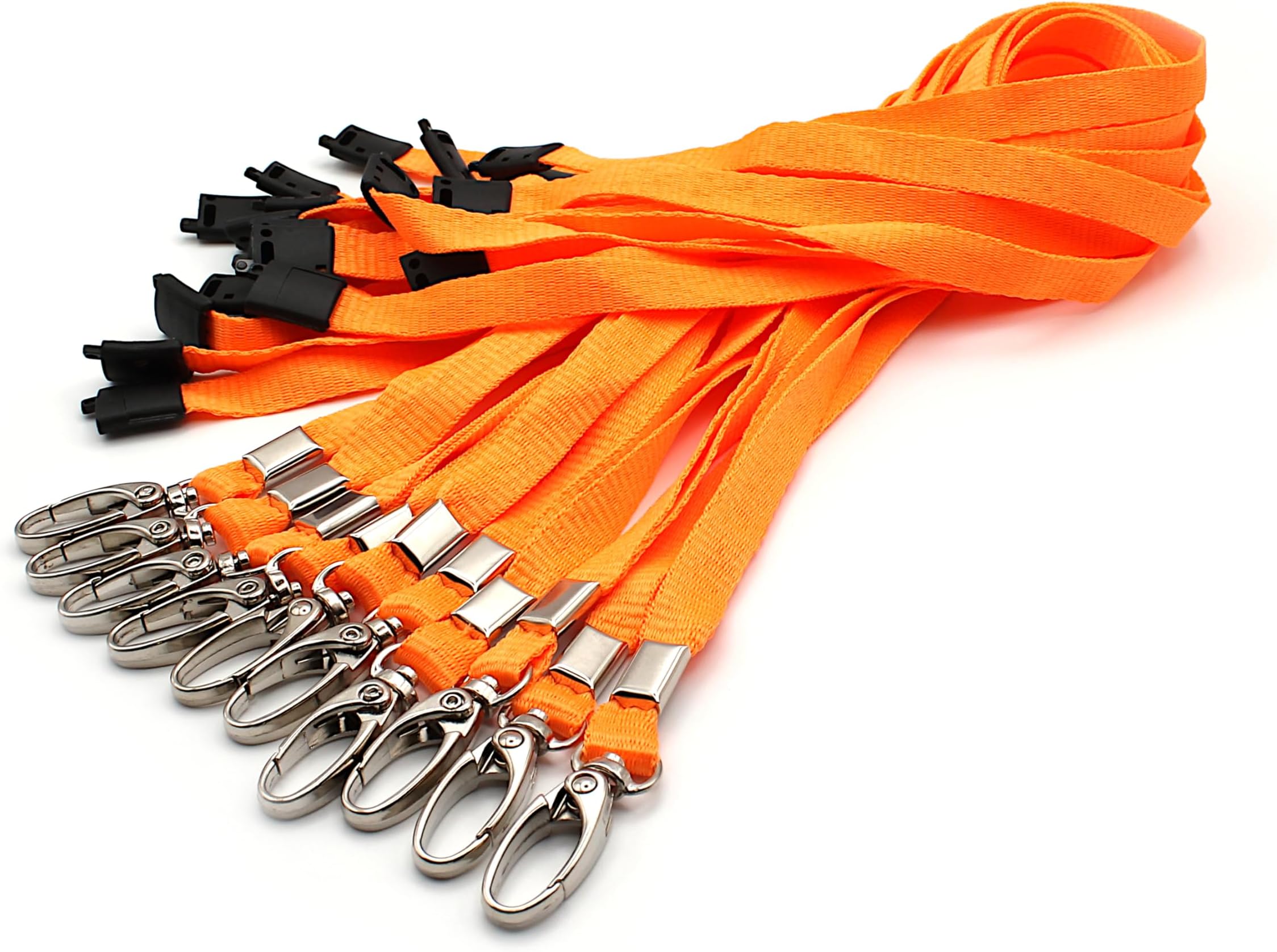 10 Pack Lanyards for ID Badges with Safety Breakaways and Metal Lobster Clips