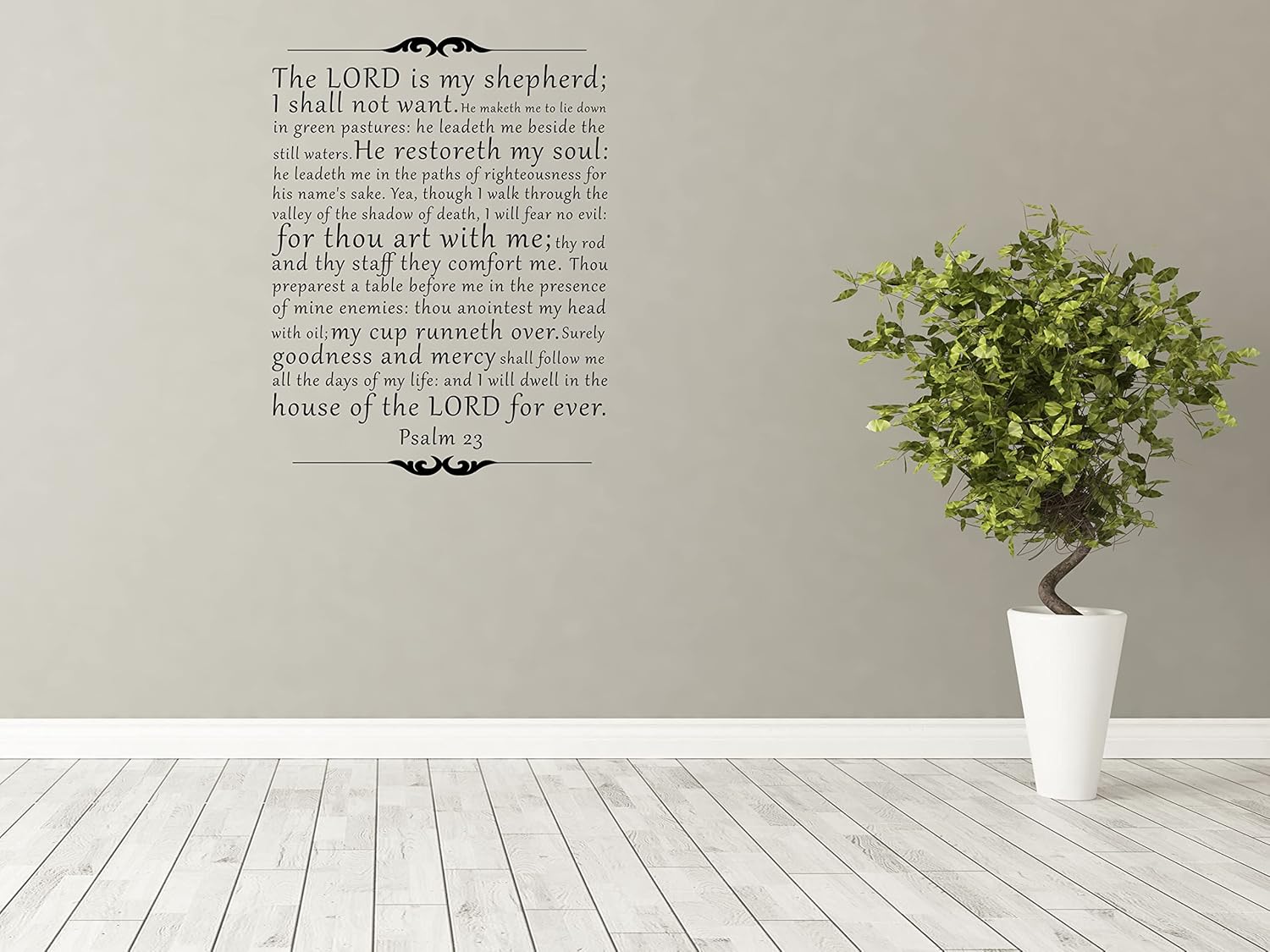 The Lord is My Shepherd Wall Decal – Psalm 23 Scripture Quote – KJV Verse Vinyl Lettering – Christian Home Décor – Religious Inspirational Art Sign