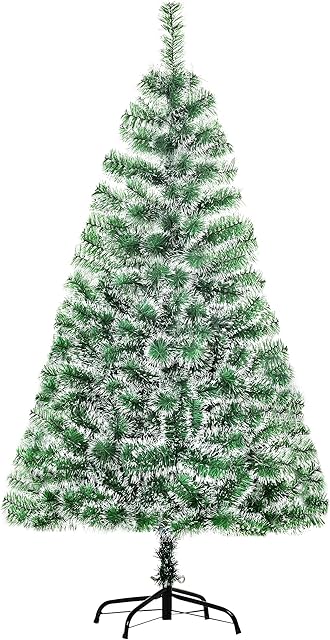 HOMCOM 5FT Indoor Christmas Tree Artificial Decoration Xmas Gift with Metal Stand Branch Tips
