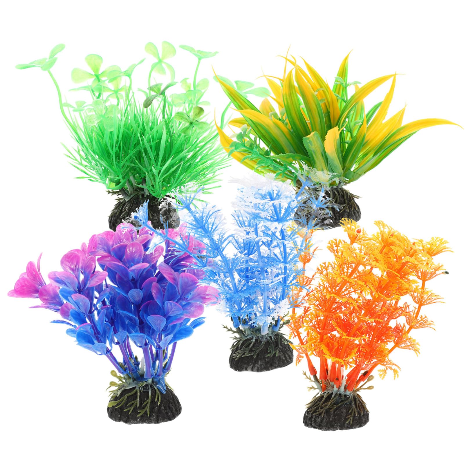 ULTECHNOVO 5 Ensembles Simulation d'herbe Aquatique Décorative pour Aquarium Décoration D'Intérieur Fausses Décorations De Jardin Étang Flottant Artificiel Artisanat 5 pièces * 5