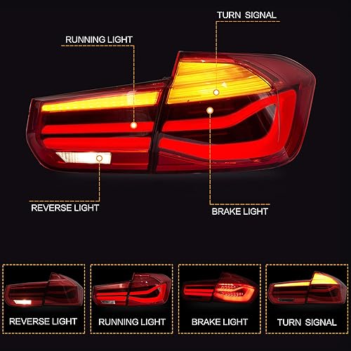 Miniatura 10 de VLAND OLED - Conjunto de luces traseras para BMW M33 Series F30 F35 F80 Sedan 6 generación 2012-2018, lámpara trasera mejorada con básculas de