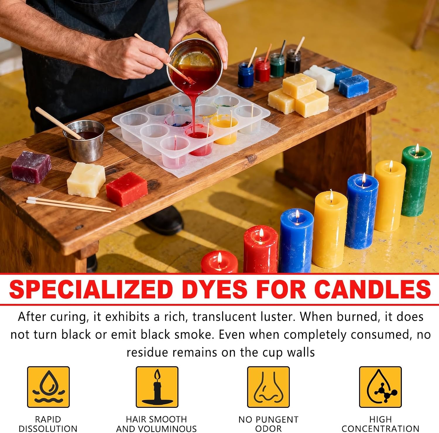 Candle Color Dye, Green Candle Dyes for Candle Making, 10 fl oz Bottle for Concentrated Candles Wax Dye, Long-Lasting Vibrant Color(Green, 10 Fl.Oz)
