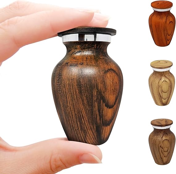 Kleine Urne für menschliche Asche mit Holzmaserung Wählen Sie aus 4 einzigartigen Kleine Urne für menschliche Asche mit Holzmaserung Wählen Sie aus 4 einzigartigen