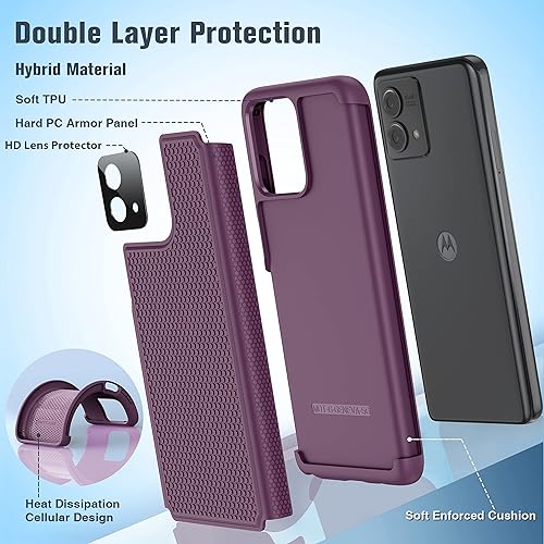 Miniatura 3 de FNTCASE Funda para Motorola Moto G-Stylus-5G-2023 funda protectora de doble capa a prueba de golpes  Protector de lente HD  Parte trasera