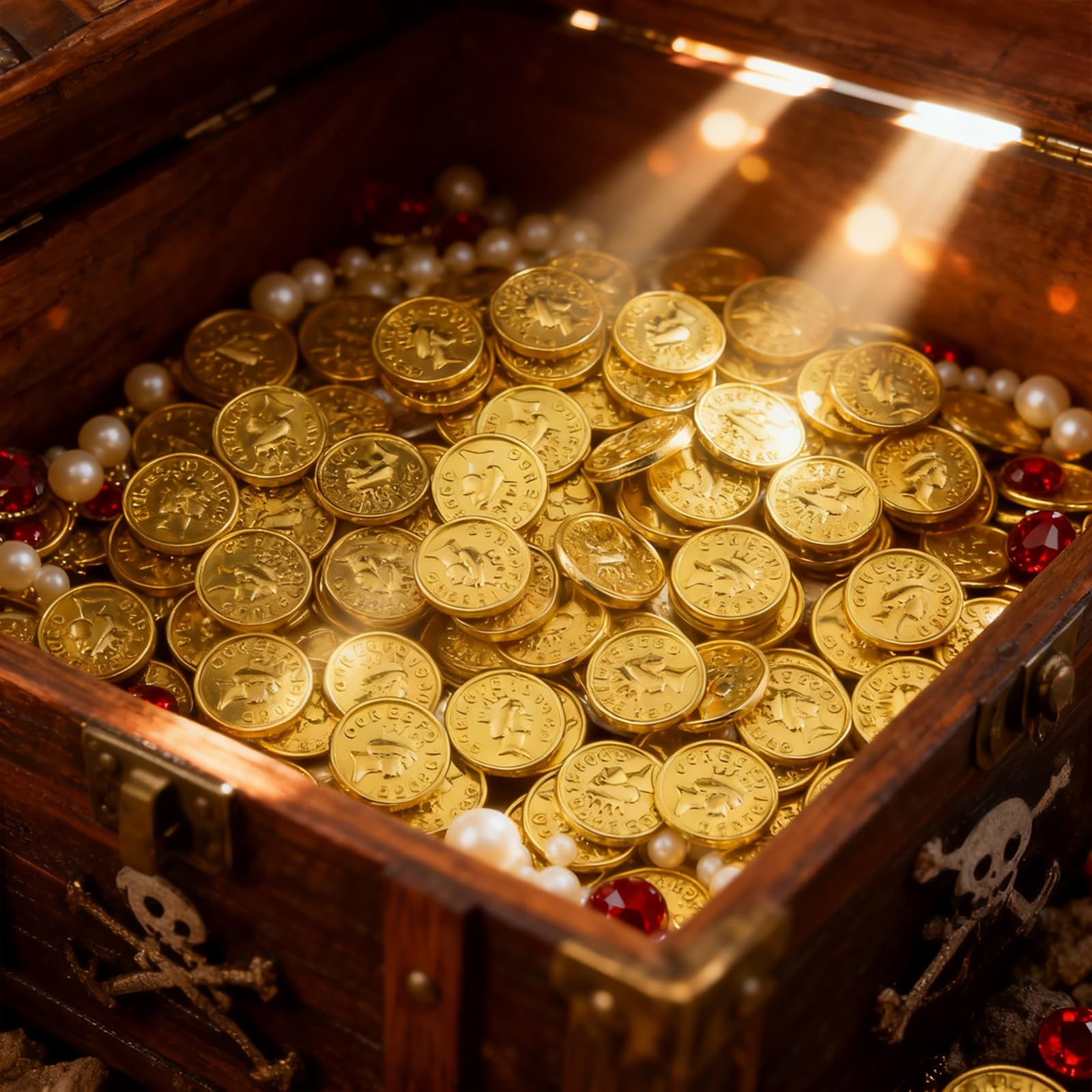 Fake Gold Coins, 100 Pieces Tiny Golden Coin for Crafts Party Favors,Photography Props Miniatures, Miniature Landscape - Image 4