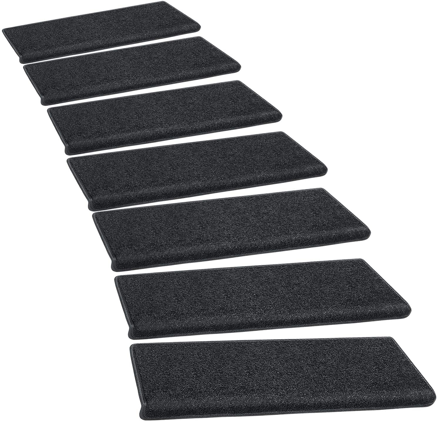 Alfombras para escalones de interior suaves lavables y antideslizantes para mascotas de color negro