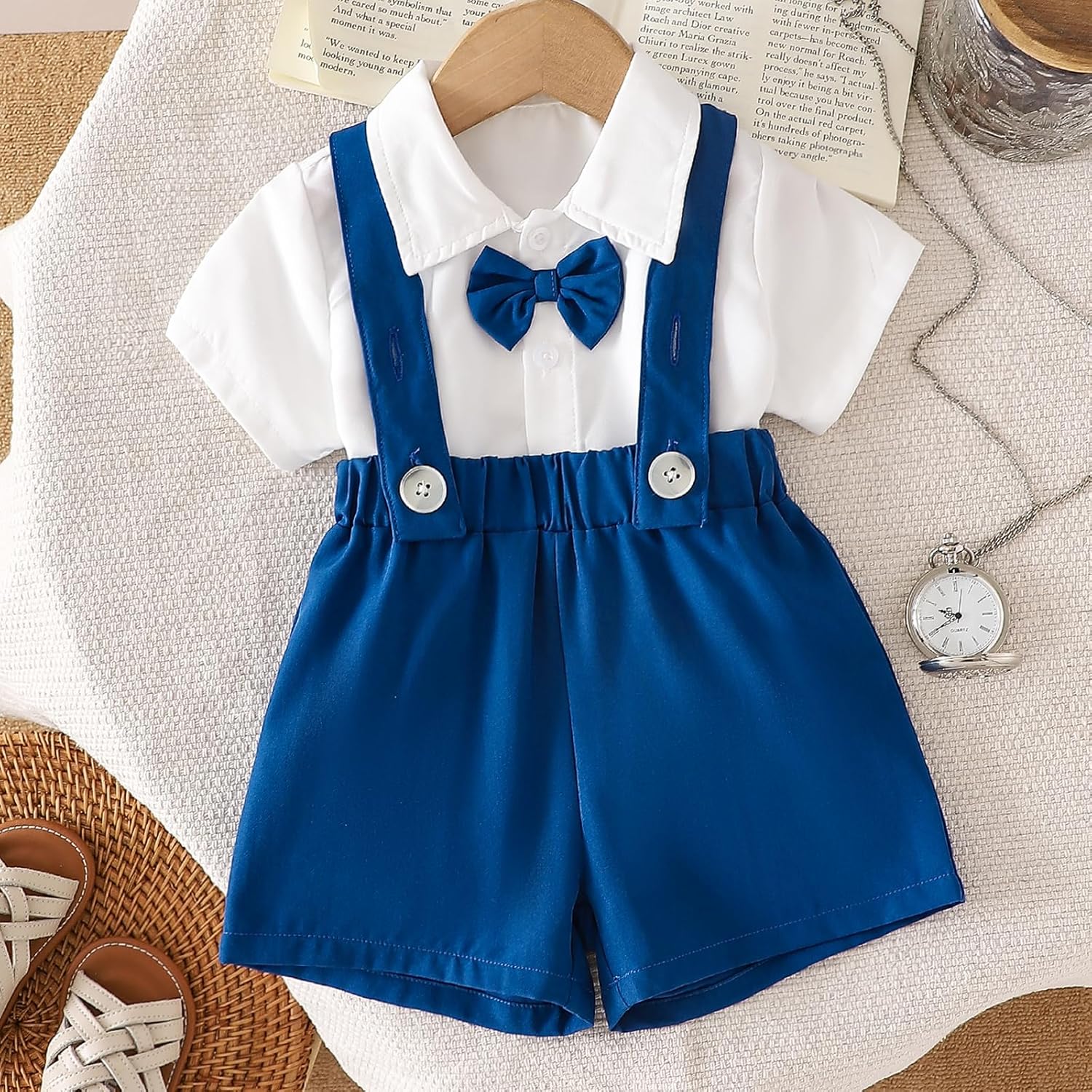 Boys' Baptism Outfit,Wedding Birthday Party Tuxedo Gentleman Suit, Infant Toddler Christening Suit - Image 5