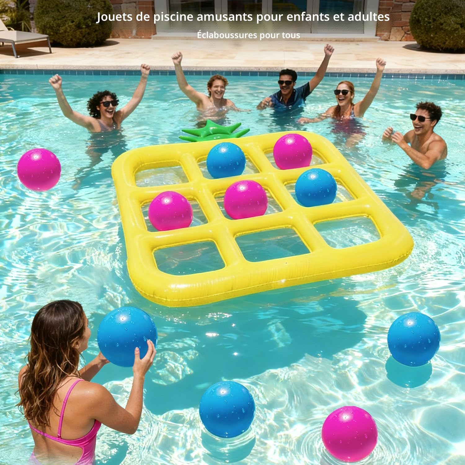 Jeux pour La Piscine - Jeu De Piscine À Lancer Flottant, Activité d'eau De Balle Arc-en- | 12 Balles Mous Incluses, Le Plaisir D'été Interactif pour Les De La Famille des Adultes Jeux pour La Piscine - Jeu De Piscine À Lancer Flottant, Activité d'eau De Balle Arc-en- | 12 Balles Mous Incluses, Le Plaisir D'été Interactif pour Les De La Famille des Adultes