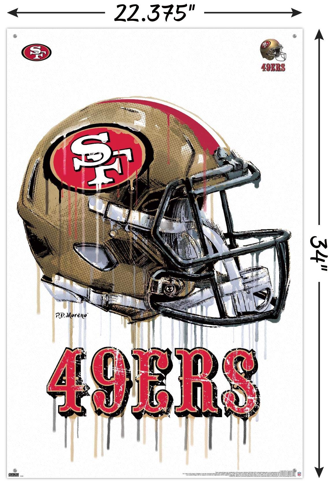 Trends International NFL San Francisco 49ers - Drip Helmet 20 Wall Poster, 22.37
