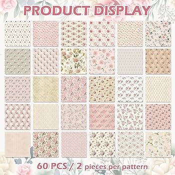 Amazon.com: JarThenaAMCS 60Pcs Floral Cotton Fabric Bundles