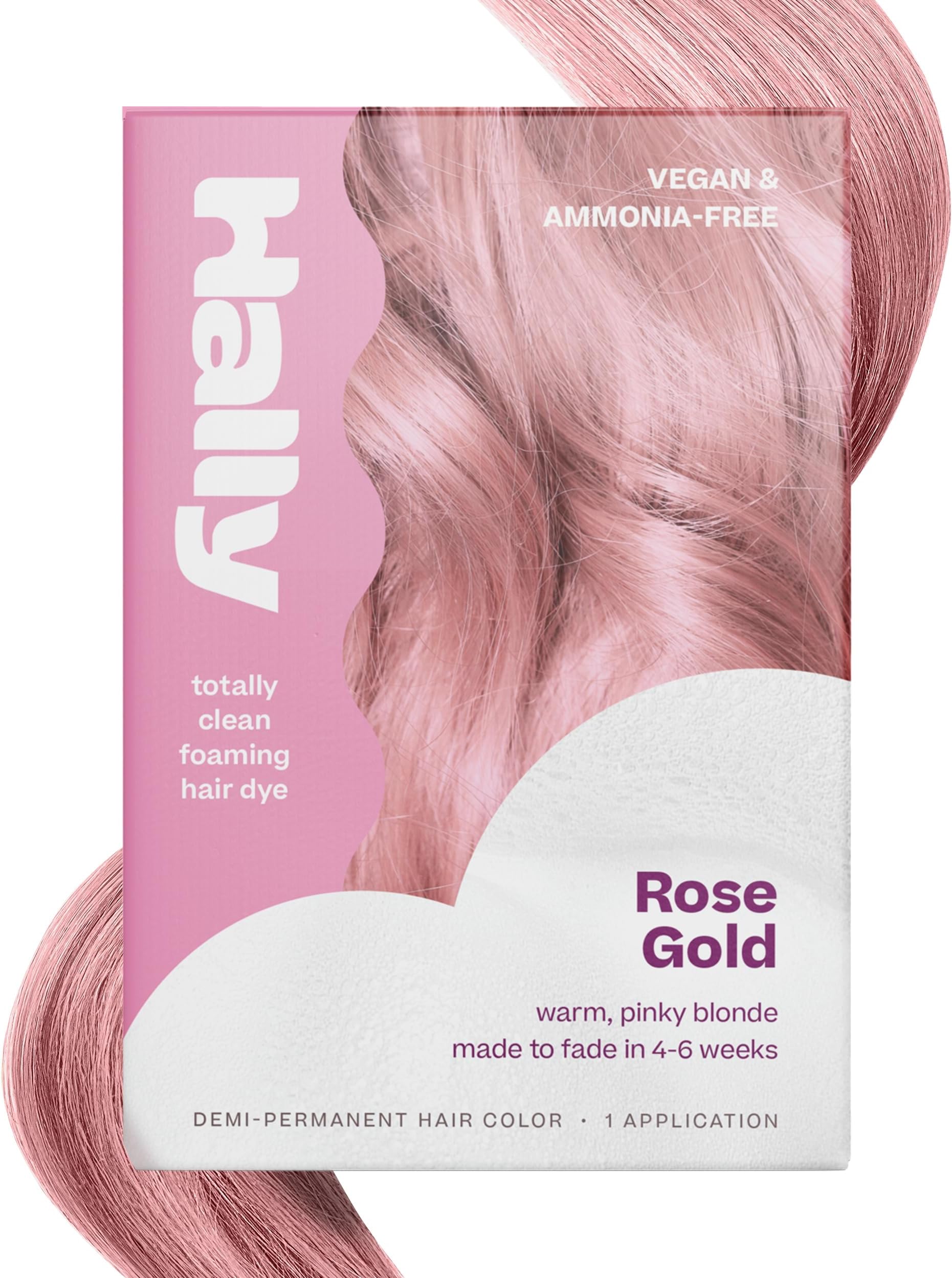 Hally Hair Color Cloud – Demi-Permanent Hair Color Foam in Pink | Lasts Up to 25 Washes | Ammonia-Free | No Bleach | 4 fl oz