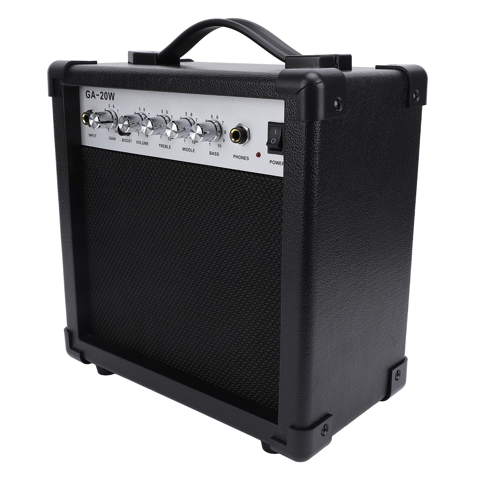 Alomejor Amplificatore per Chitarra Elettrica, Amplificatore Portatile da | Costruzione in ABS e Acero, Input da 1/4", Controlli Bassi/alti, 40Hz-20KHz