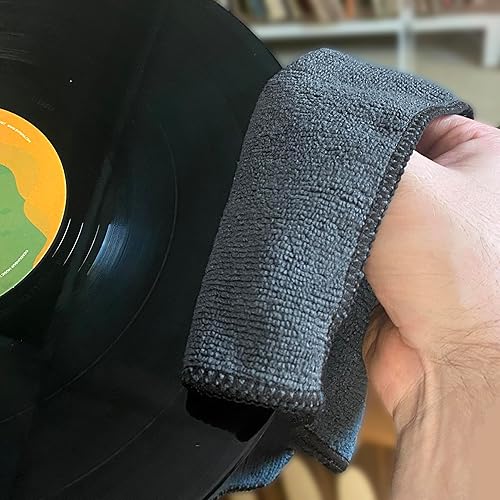 Miniatura 5 de GrooveWasher Paño de limpieza de microfibra para discos de vinilo, 12 x 12 pulgadas (paquete de 3), calidad premium, extra suave, prelavado,